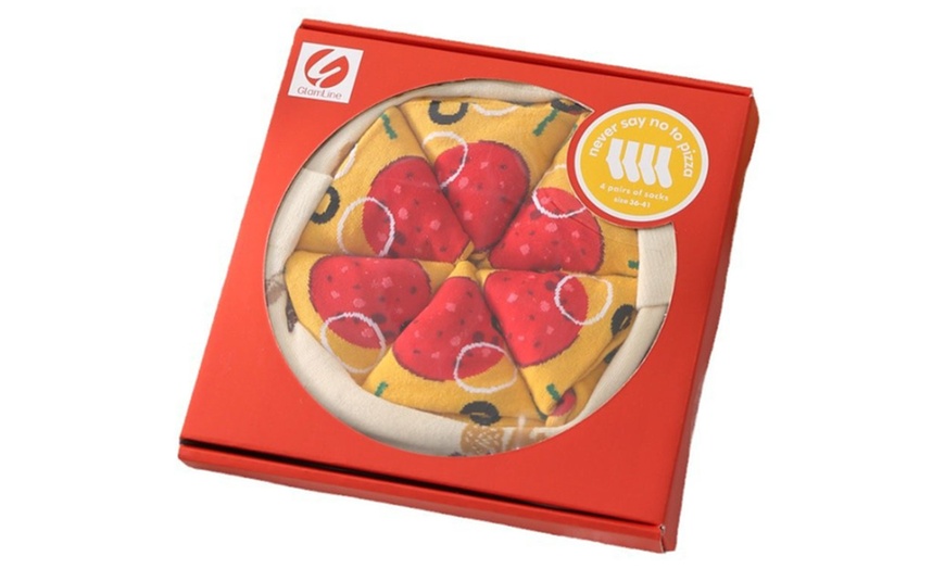 Image 5: 4 paia di calzini a tema pizza