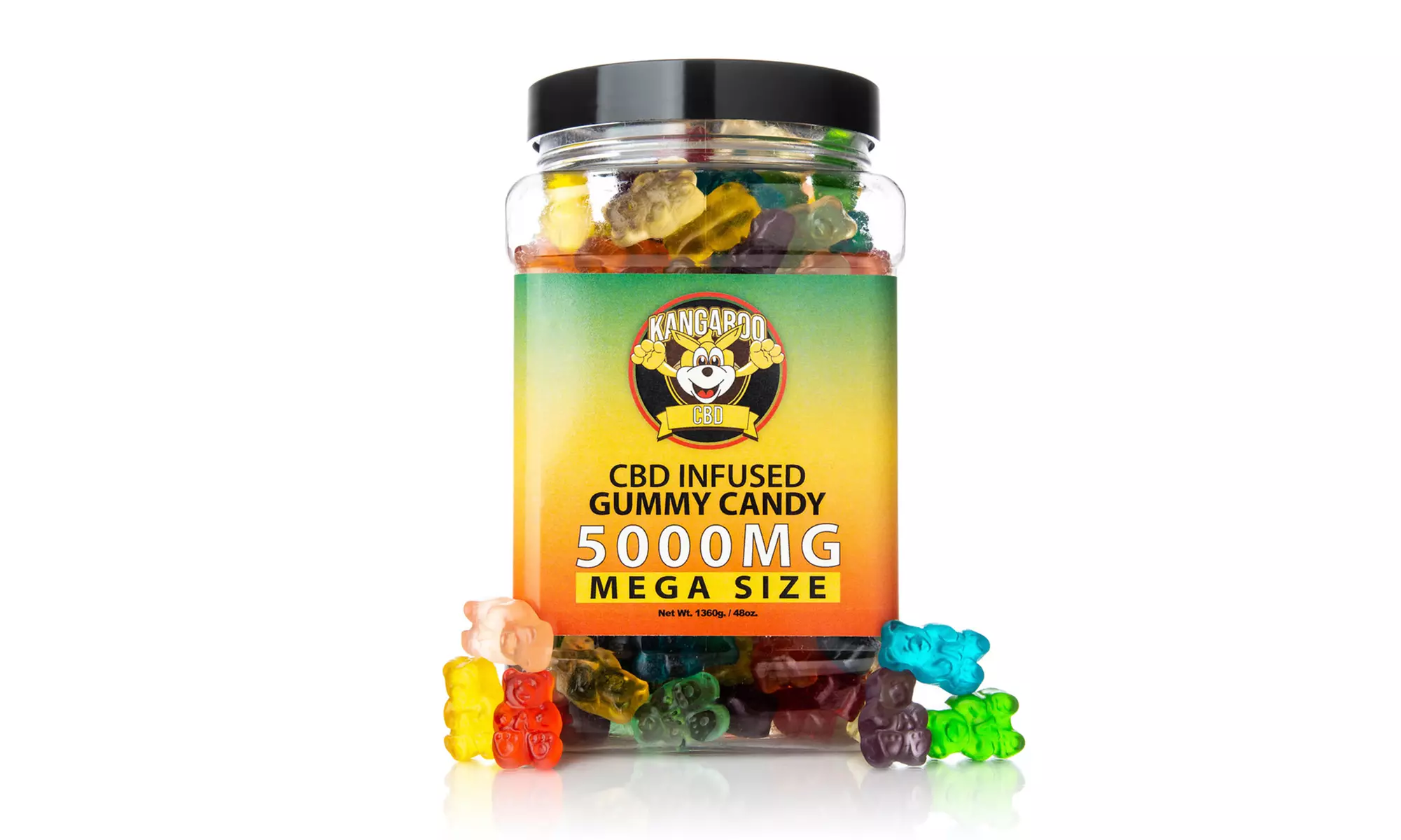 Extra Strength MEGA Size 5000MG Potent CBD Gummies from Kangaroo - 48oz