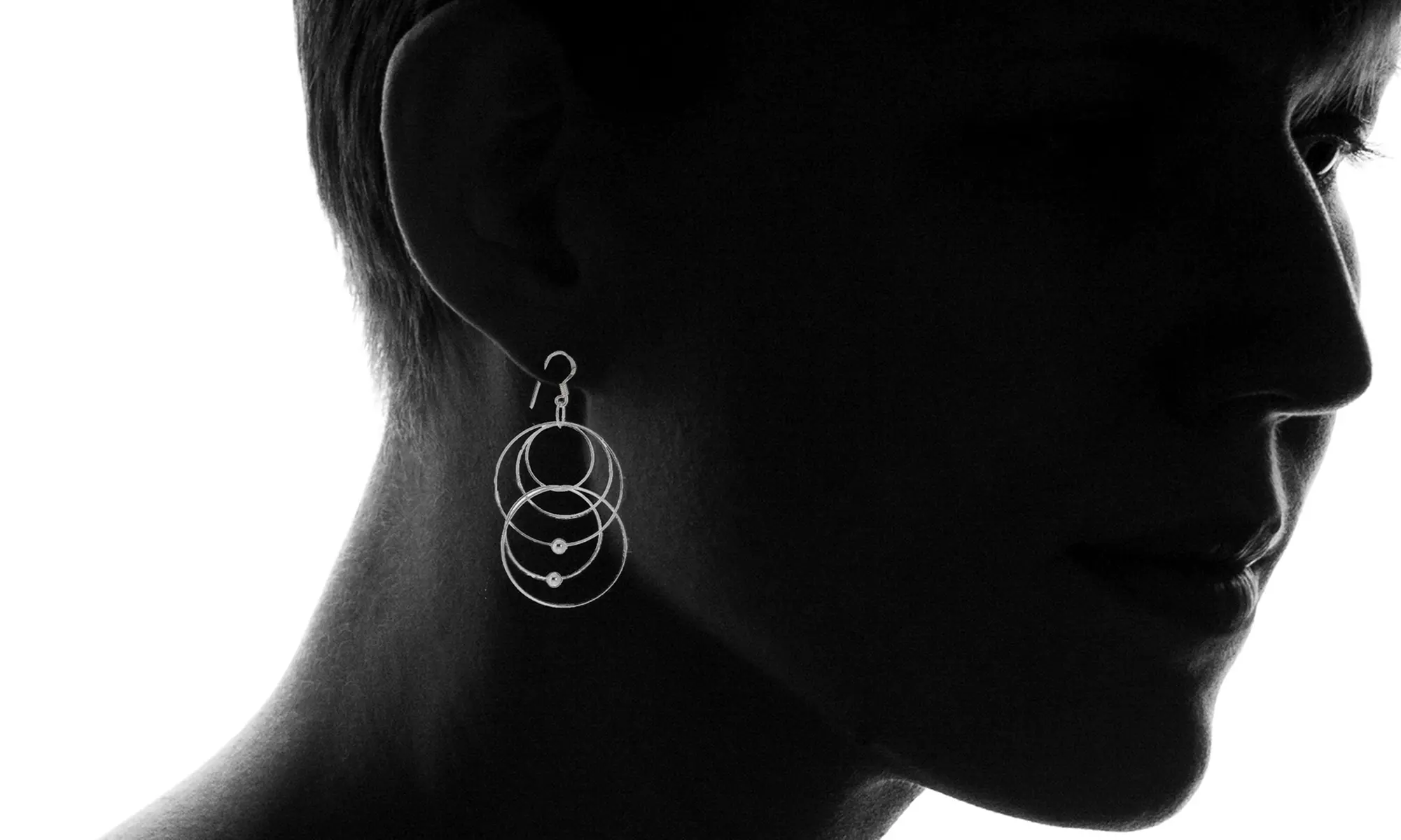 Italian Sterling Silver Orbit Drop Earrings