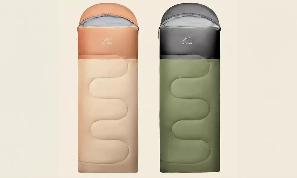 3-Season Camping Sleeping Bag with Hood - Lightweight & Warm Options - Primary Image