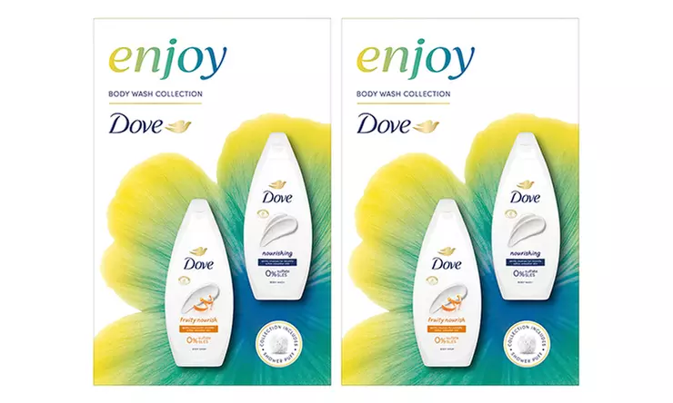 Dove Enjoy Duo Base Gentle Body Wash & Lotion Pamper Skincare Gift Set