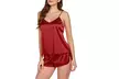 Women's Sexy Lingerie Satin Pajamas Cami Shorts Set Nightwear - Second Medium