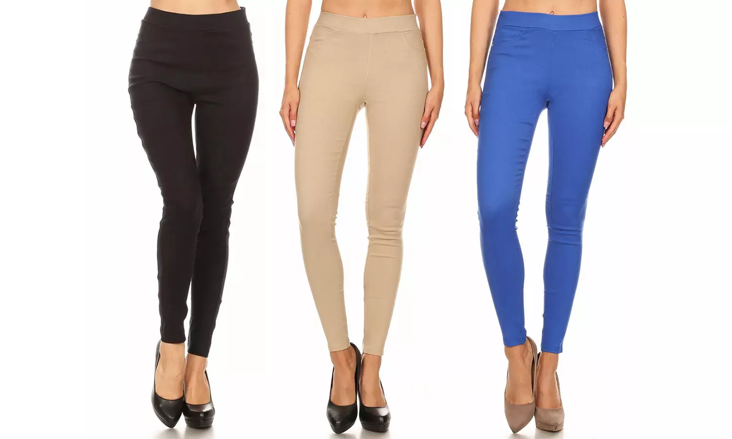 Women's High Waist Pull-On Stretchy Skinny Jeggings (3-Pack) - Second Medium
