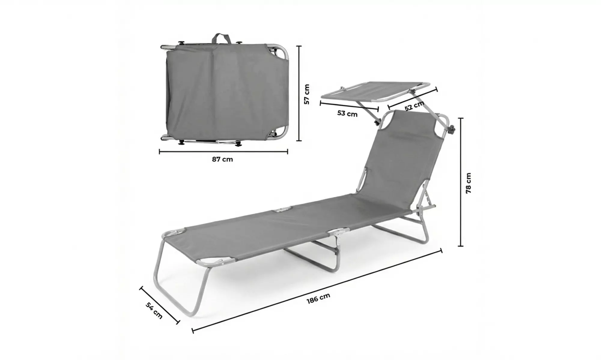 Lot de 2 chaises longues "Santa Fe" avec parasol