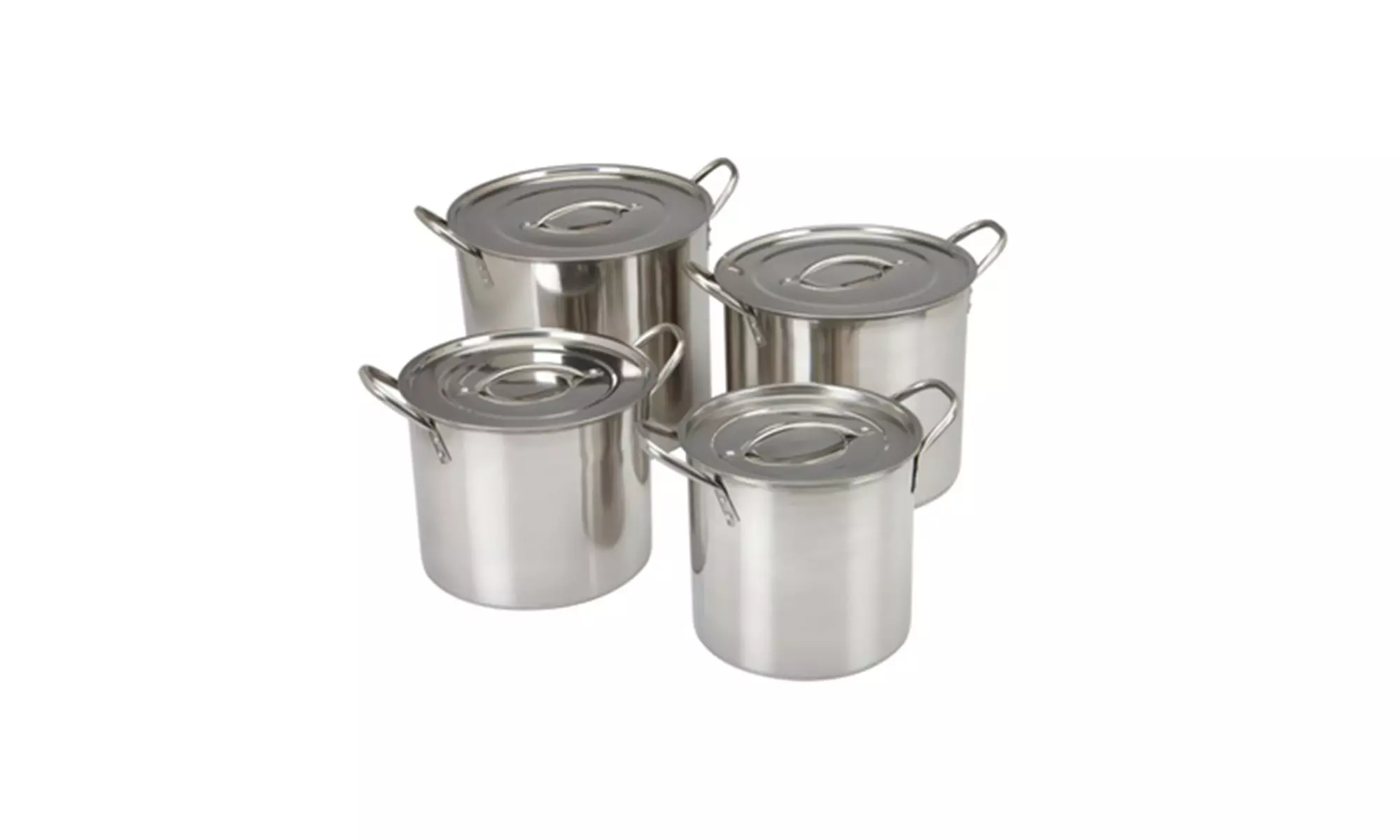 Stainless Steel Stockpot with Lids Set of 4 (8qt, 12qt, 16qt, 20qt) - Primary Image