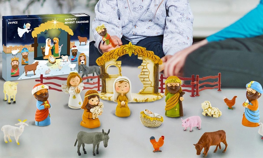 Image 4: Nativity Advent Calendar with 24 Detailed Figurines