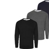 Image 2: Pack of Three Blu Apparel Long-Sleeved Crew Neck T-Shirts