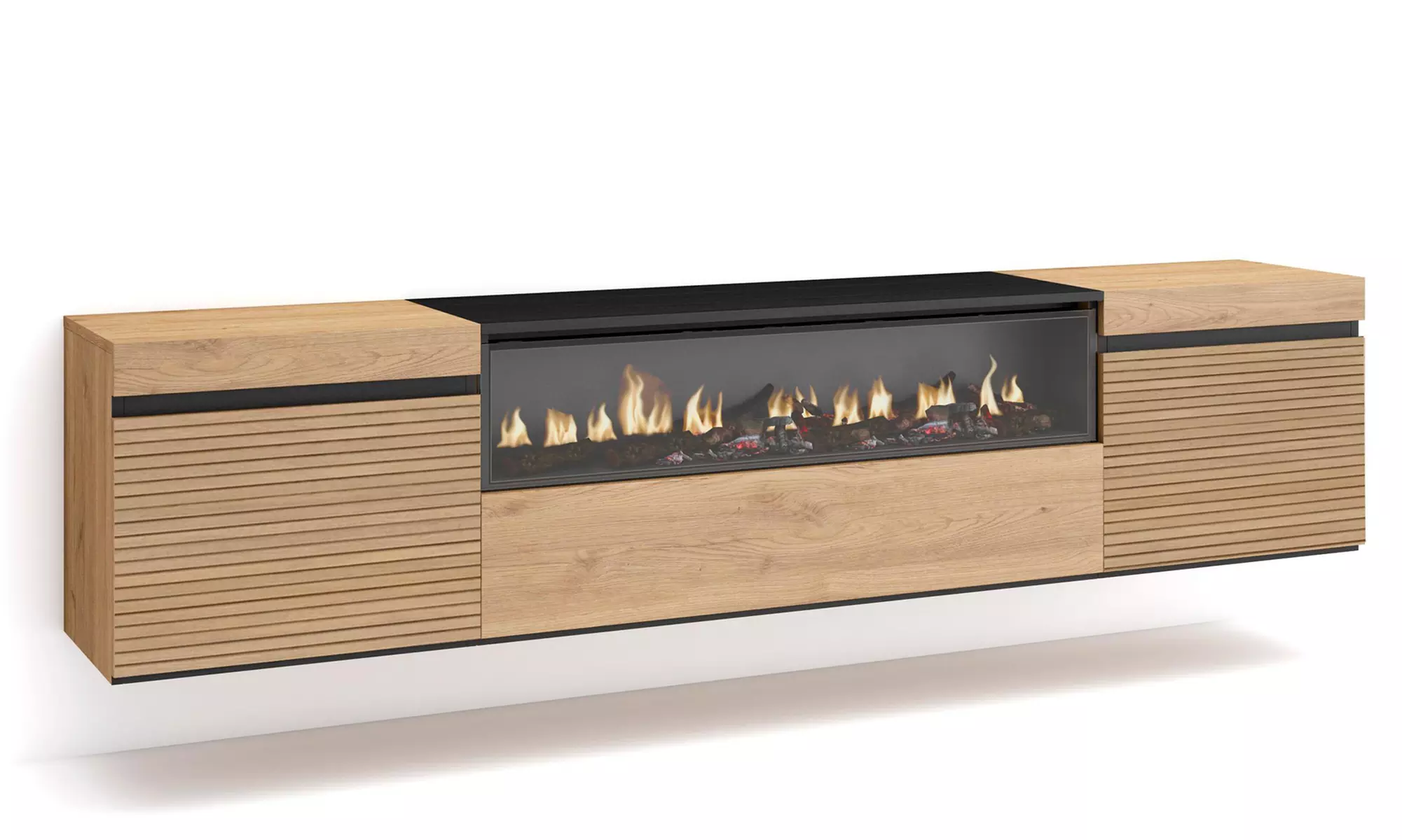 Meuble TV avec ou sans cheminée électrique LED