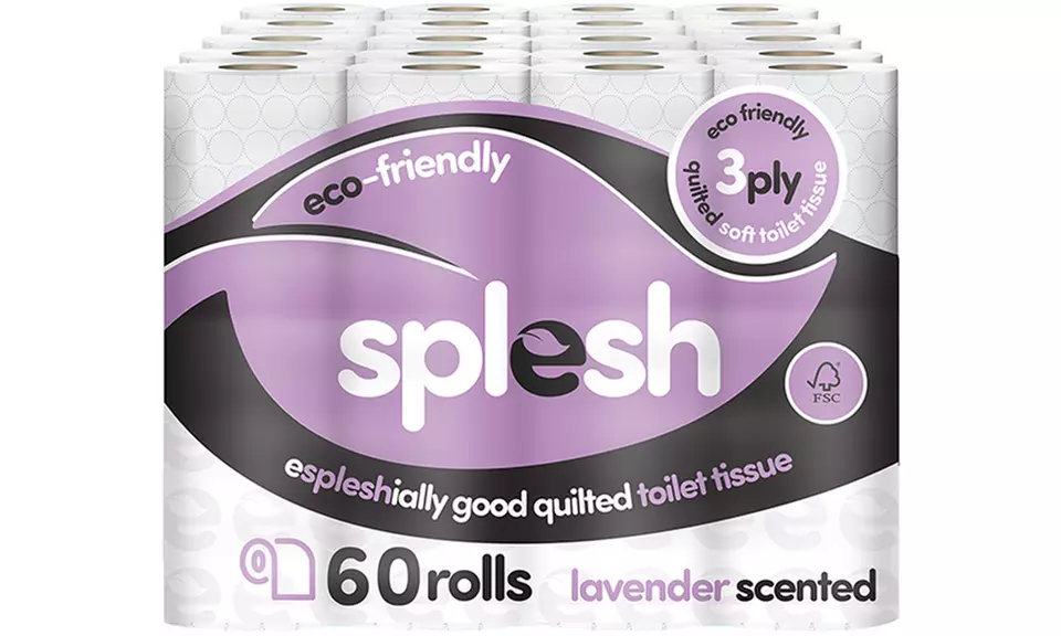 Splesh Toilet Roll Mega Bundle, Soft and Quilted Eco-Friendly Scents