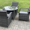 Image 1: Fimous Polyrattan-Gartenmöbel-Set mit rundem Tisch