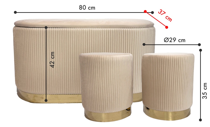 Image 17: Lot de 3 poufs modèle "Pouffi"