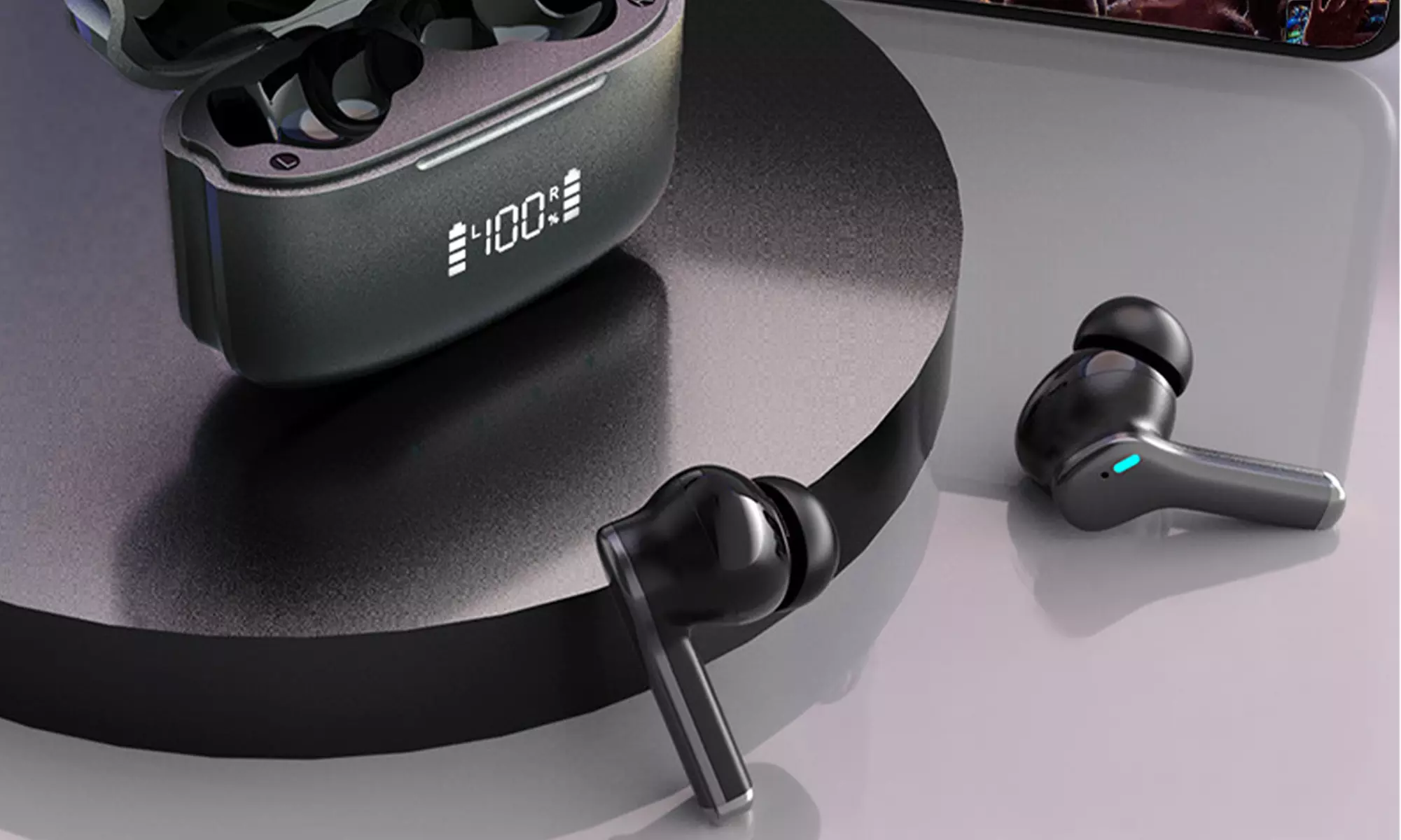 Dual Noise Cancelling Wireless Earbuds 5.3 Stereo Bluetooth Waterproof Earphones