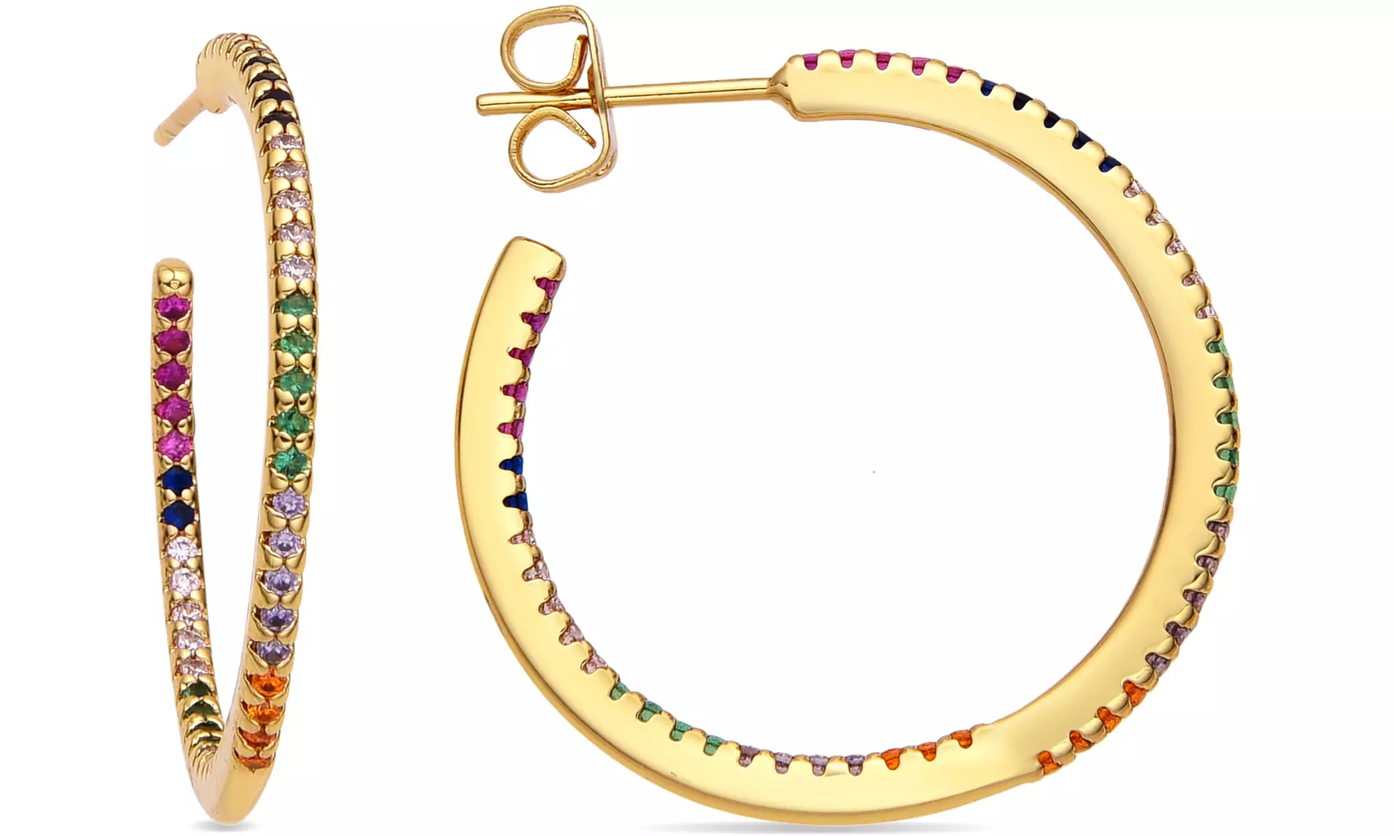 Luxenter Creolen mit Zirkonien für Damen