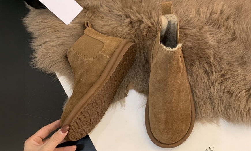 Image 10: Lined Warm Ankle Boots
