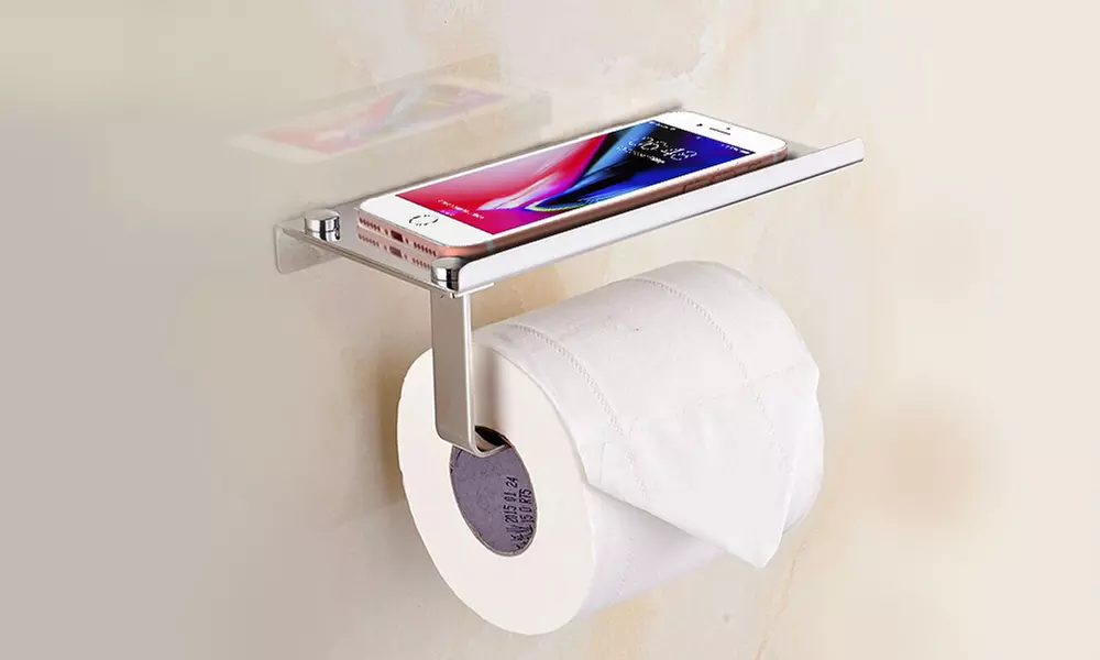 1 ou 2 porte-rouleau papier toilette avec support pour téléphone - Primary Image