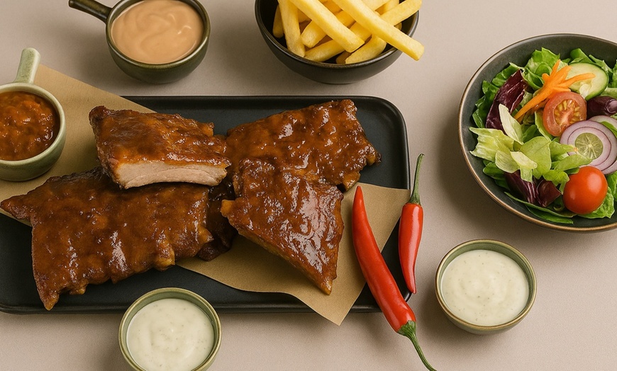 Image 2: Spareribs-menu: ribs, frites, salade + soft drink afhalen