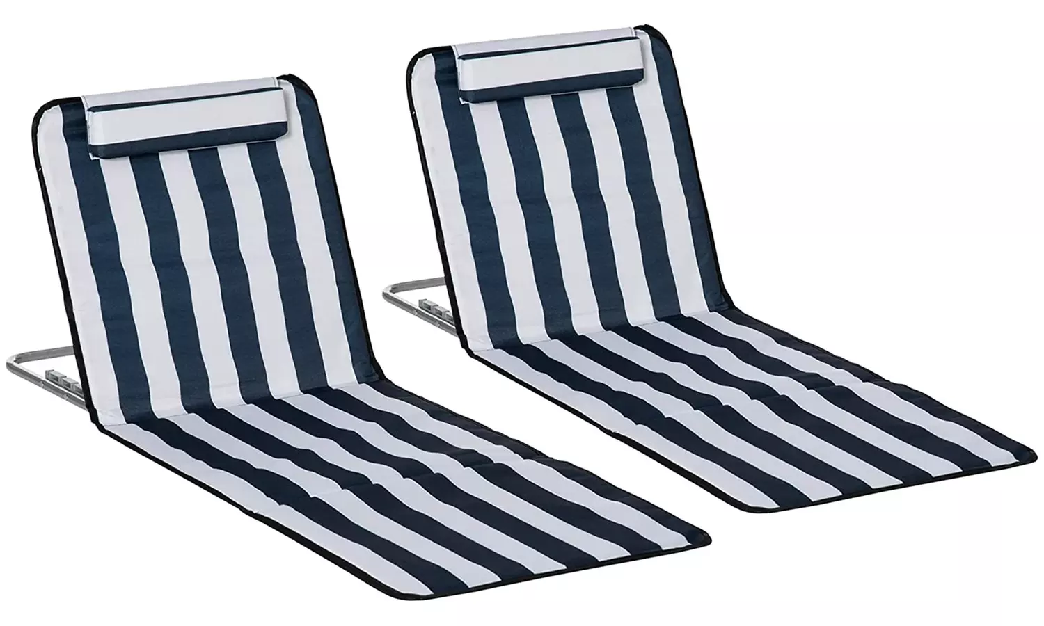 Set of Two Outsunny Foldable Beach Chair Mat