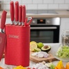 Image 1: Set de couteaux avec support 7 pièces rouges Royalty Line