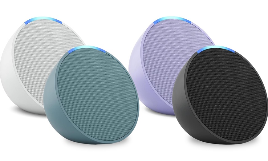 Image 1: New Amazon Echo Pop Smart Speaker (2023) - Alexa Voice Control, Bluetooth