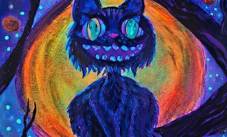 Image 10: Glow Together- Glow In The Dark SIP N Paint Class