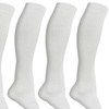 Image 12: 3-6 Pairs Knee-High Solid Compression Socks for Men & Women Graduated 15-20 mmHg