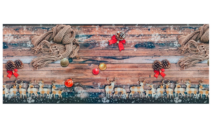 Image 28: Alfombra con diseño navideño rectangular