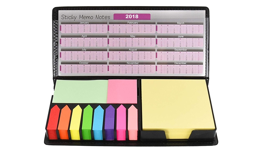 Image 1: Sticky Note Memo Pad with Calendar