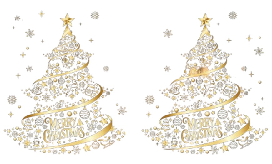 Image 2: 2er-Set Weihnachtsbaum-Aufkleber