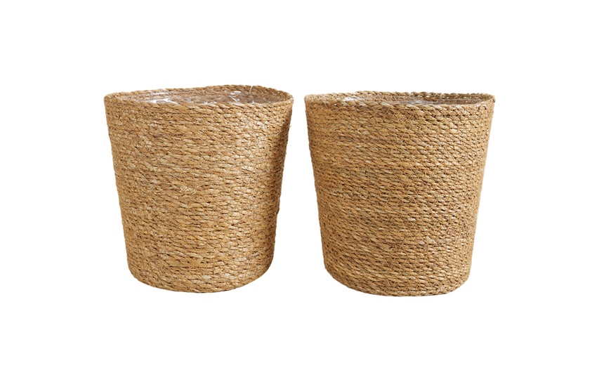 Image 5: Lot de 2 paniers cache-pots tressés