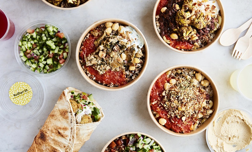 Image 1: Get Classic Beef, Chicken Shawarma or Plant Power Koshari for Up to 4