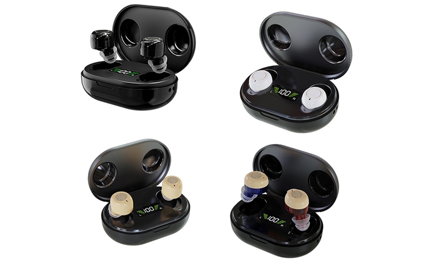 Image 1: Hearing Aids with LED Charging Case; Smart Noise Reduction