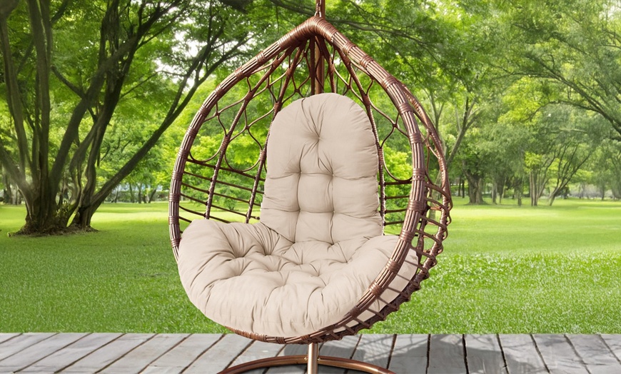 Image 4: Thick Padded Egg Chair Cushion for Hanging Swing Chair