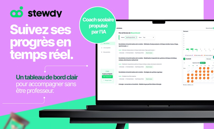 Image 4: Un mois de succès scolaire avec Stewdy, le coach basé sur l'IA