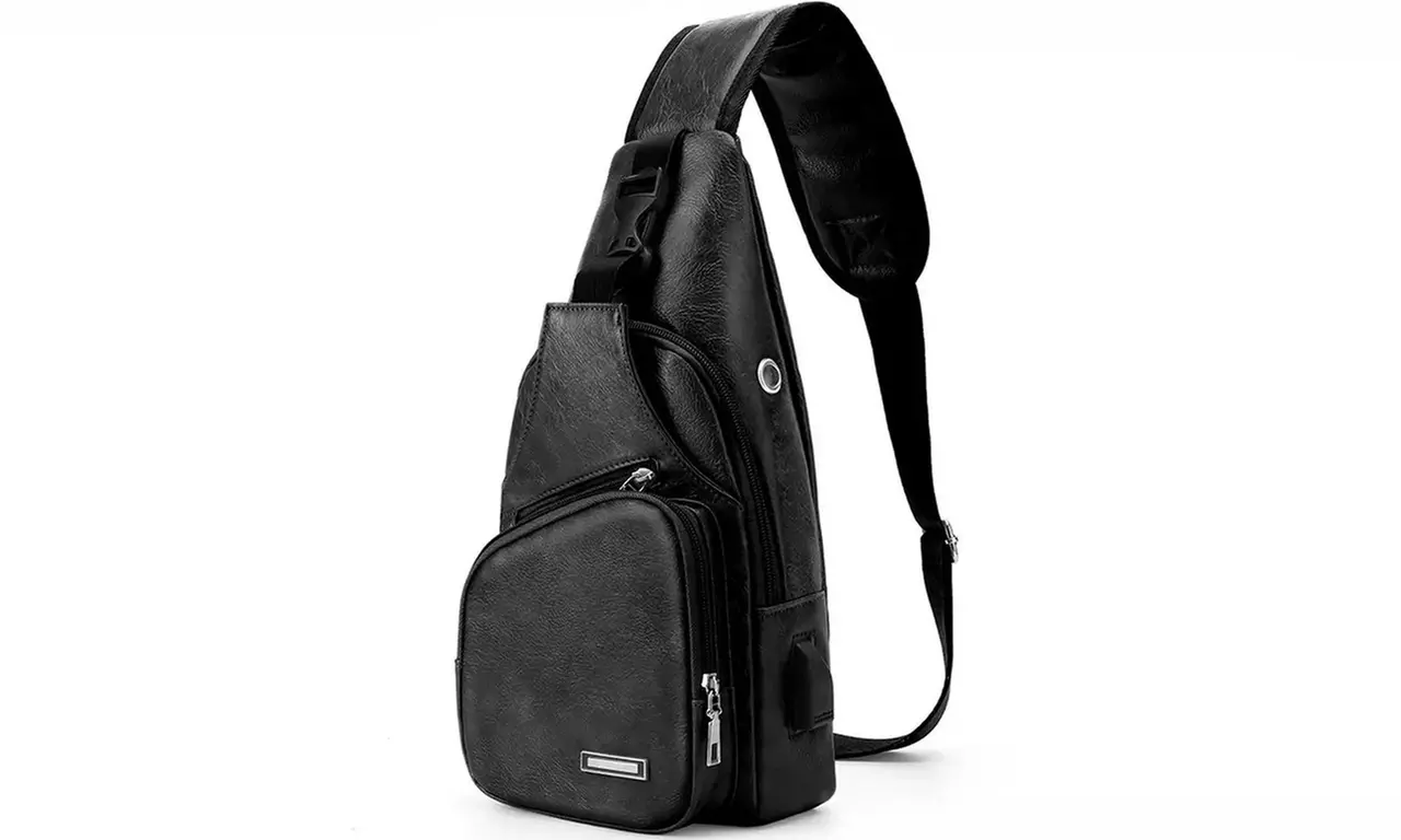 Sac à bandoulière en similicuir et polyester