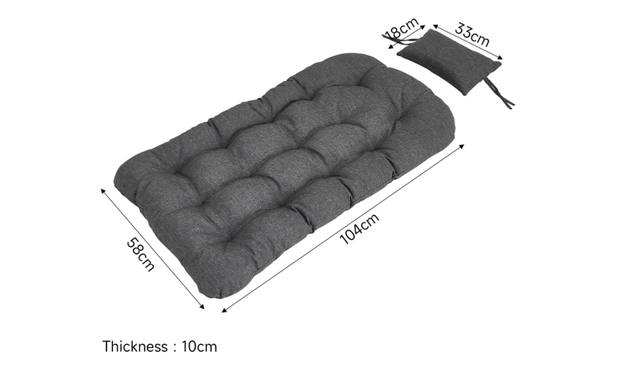 Image 9: Outdoor Cosy Rattan-Effect Hanging Egg Chair with Cushion