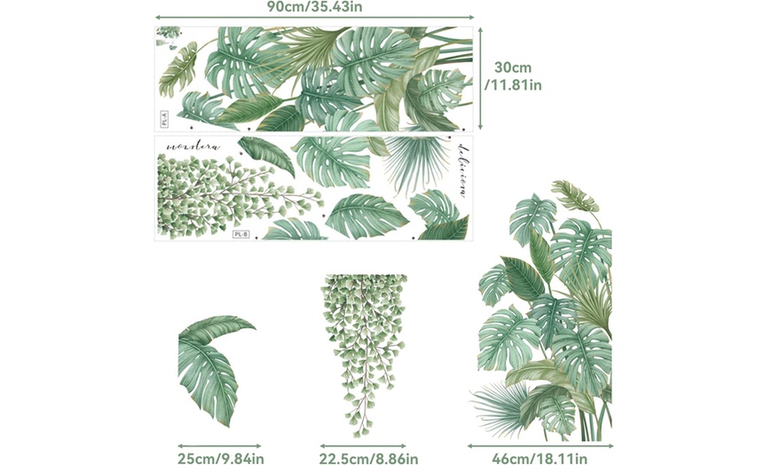 Image 5: Autocollants muraux en forme de plantes tropicales