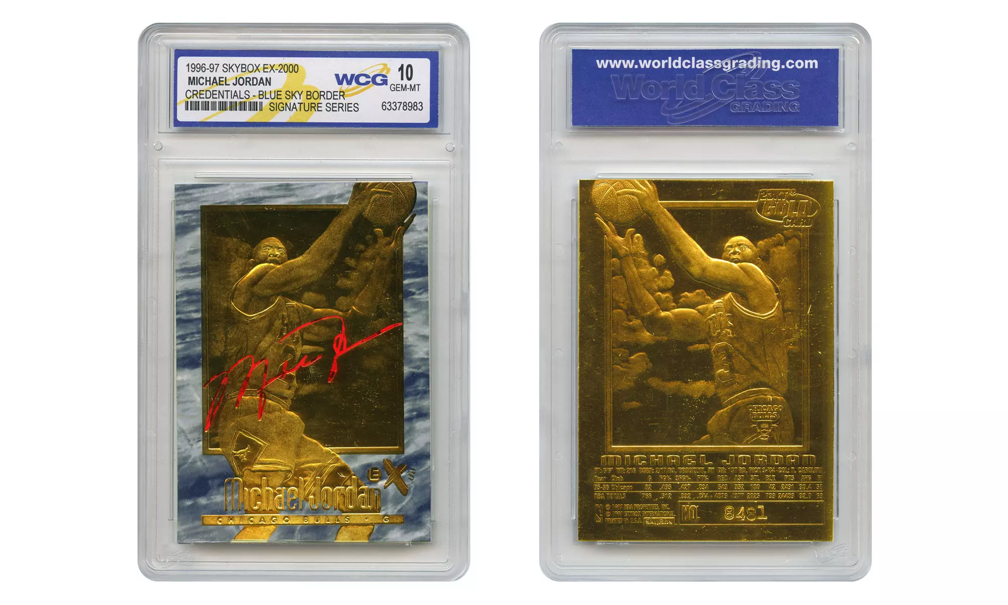Michael Jordan Ultimate Collection Basketball Card 3-Pack with 2 Graded Cards and 1 Hall of Fame Ticket - Second Medium