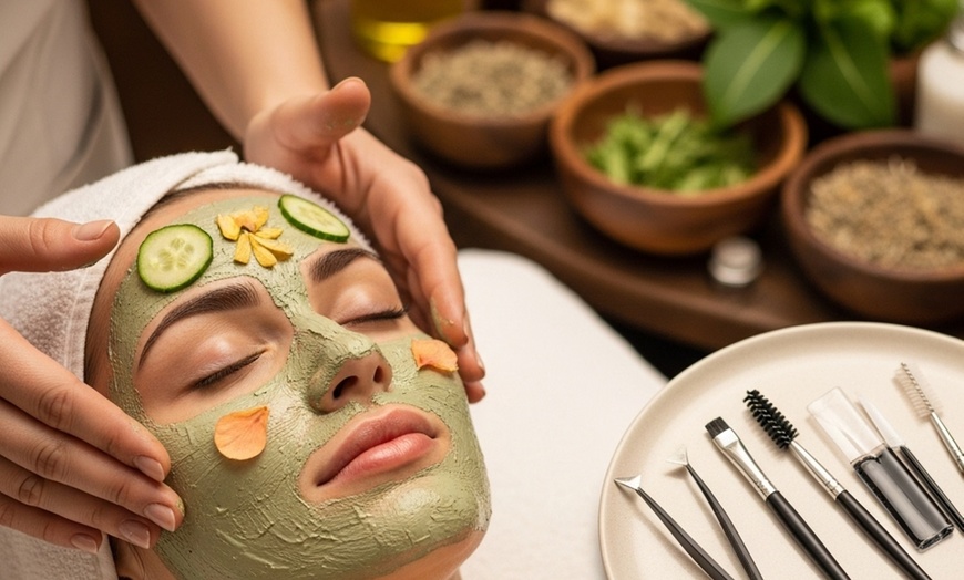 Image 8: Refresh with 1 or 2 Herbal Facial with Eyebrow Cleanup and Lash Tint