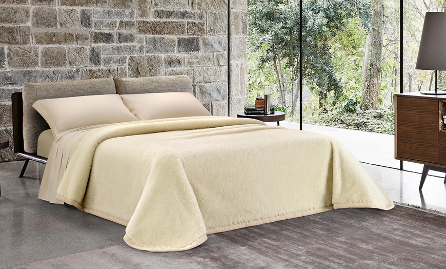 Image 1: Coperta matrimoniale in lana merinos