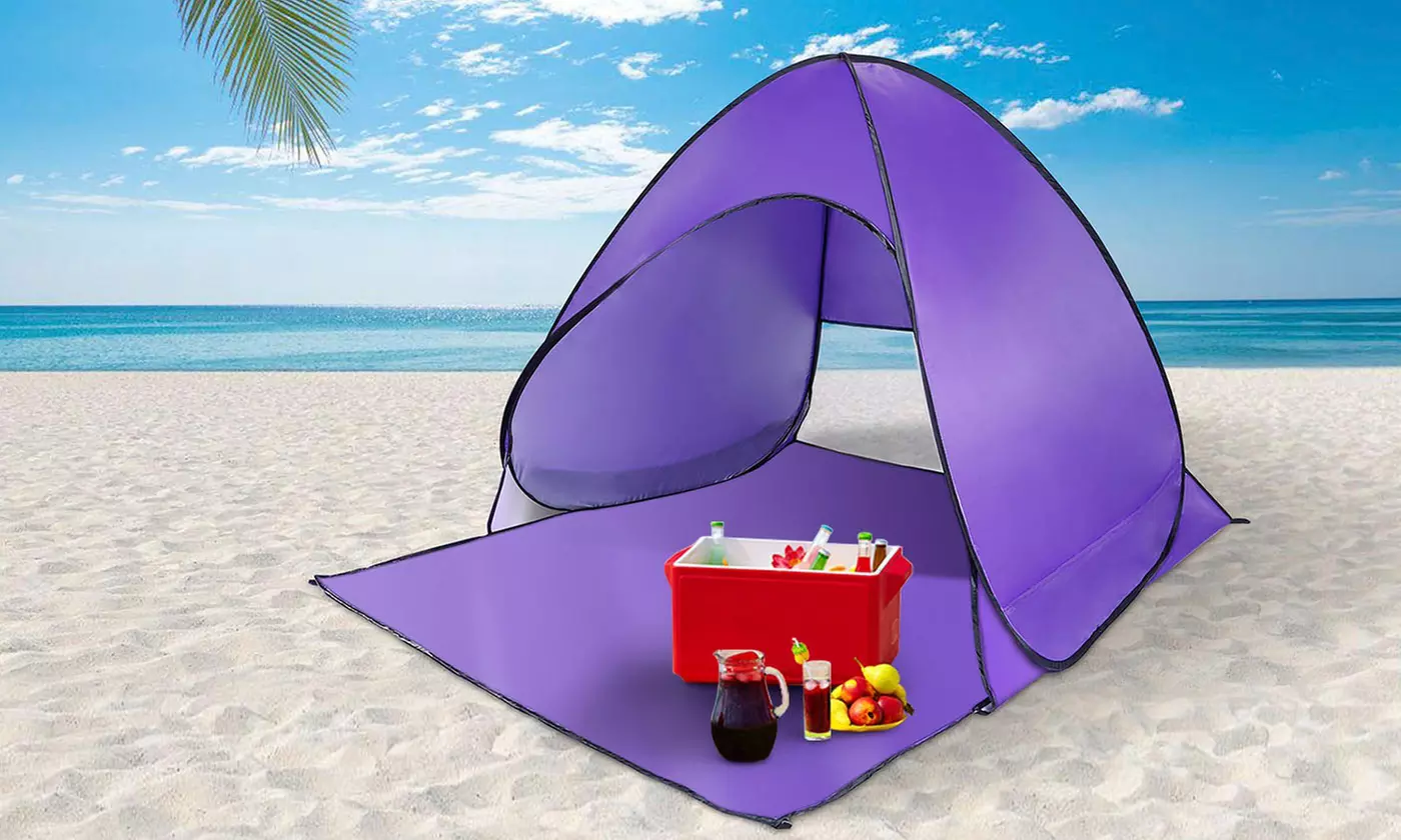 iMounTEK 2-3 Person Pop-Up Beach Tent Sun Shade Shelter with Net Window