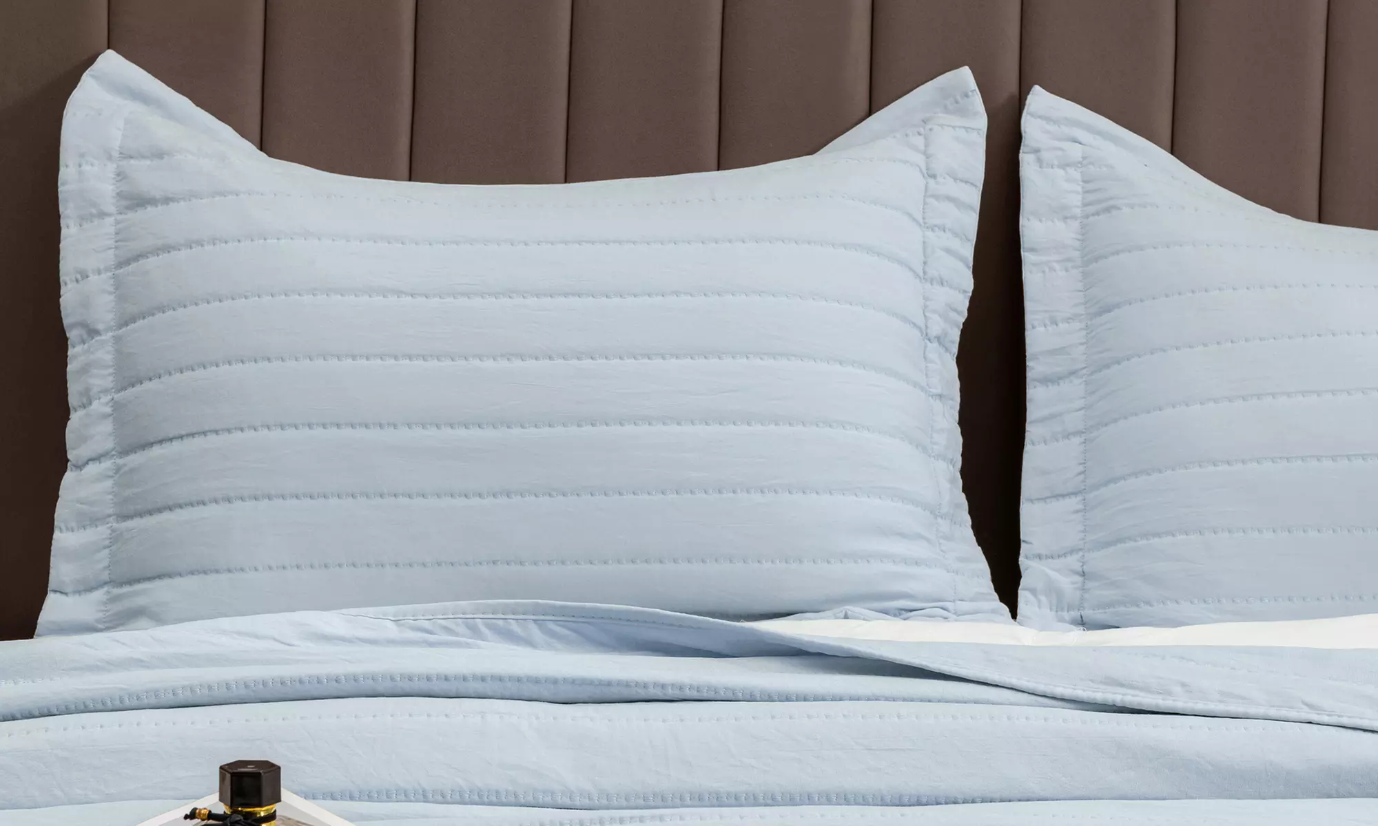 Channel Stitch Microfiber Reversible Quilt Set With Shams