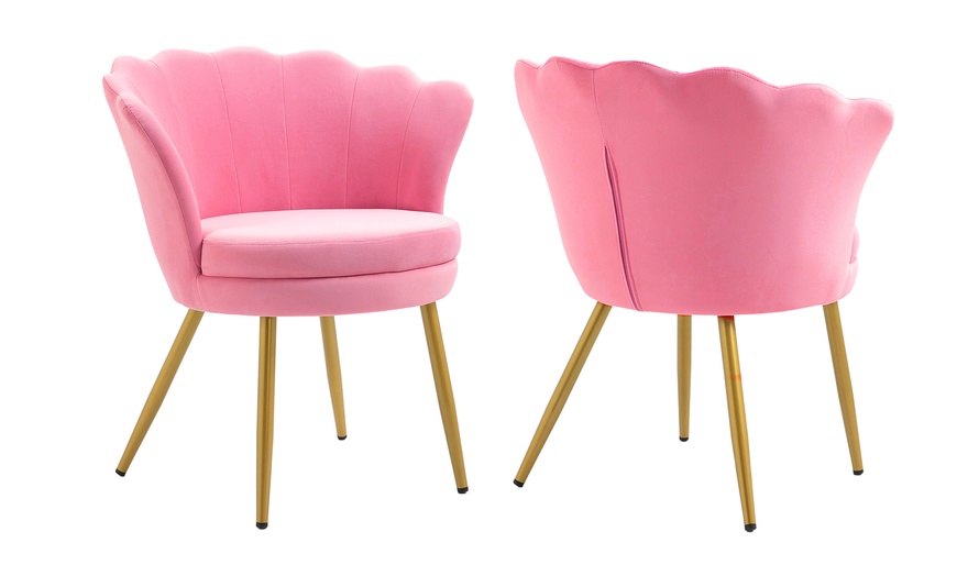 Image 24: Fauteuil design Maddina avec pieds dorés