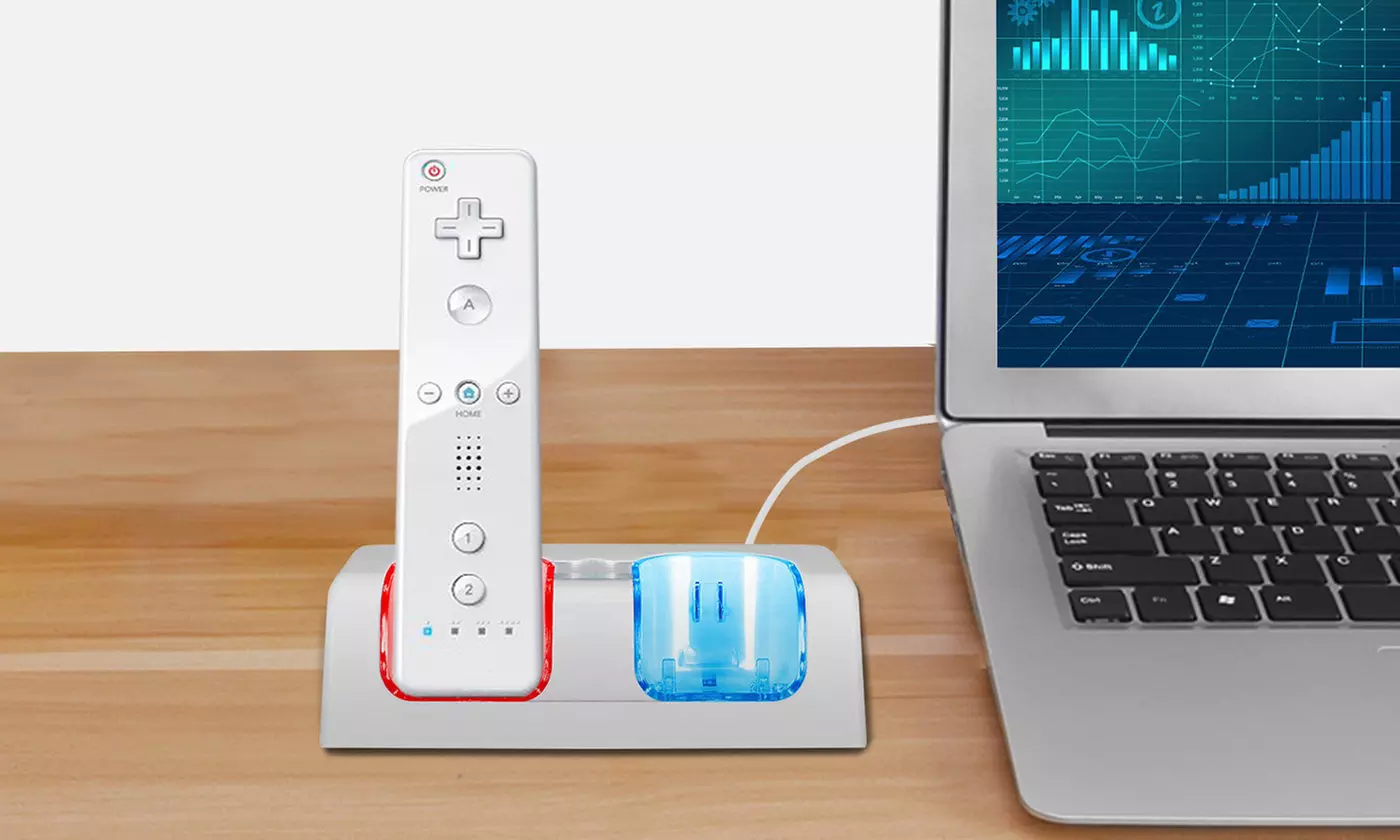 iMounTEK Wii Remote-Charging Station with 2 Remote Batteries