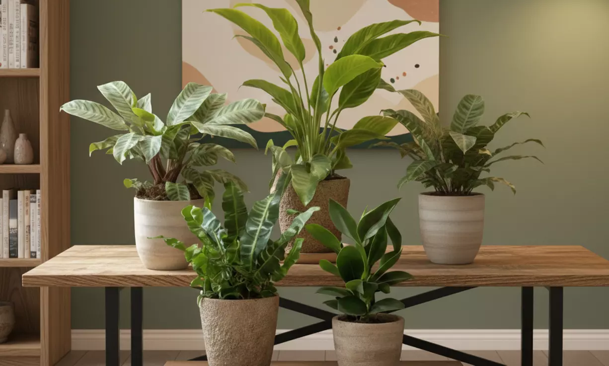 Conjunto de 5 plantas de interior purificadoras de aire