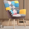 Image 2: Living And Home Tufted Button Linen Wing Back Armchair