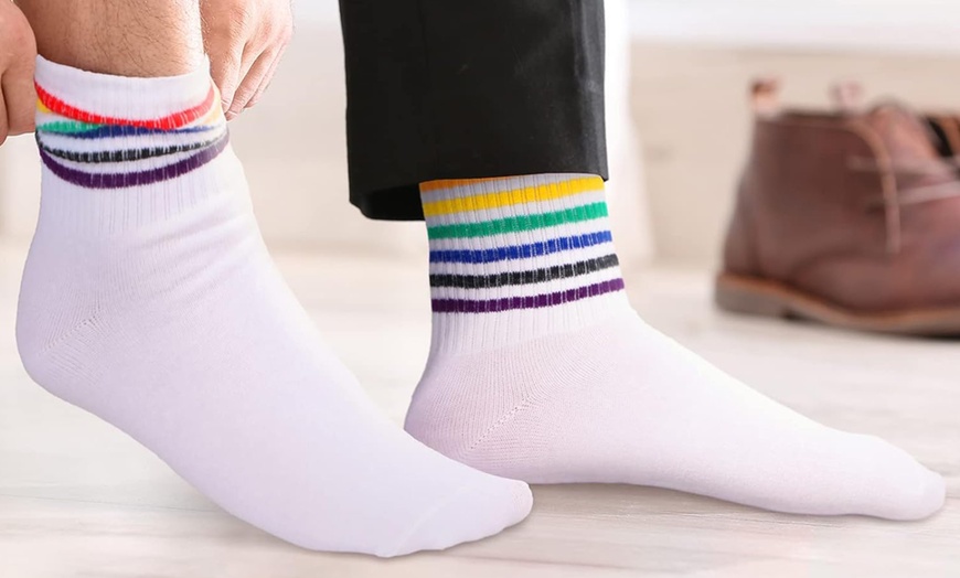 Image 3: 1x, 6x oder 12x Crew-Socken mit Regenbogenmuster