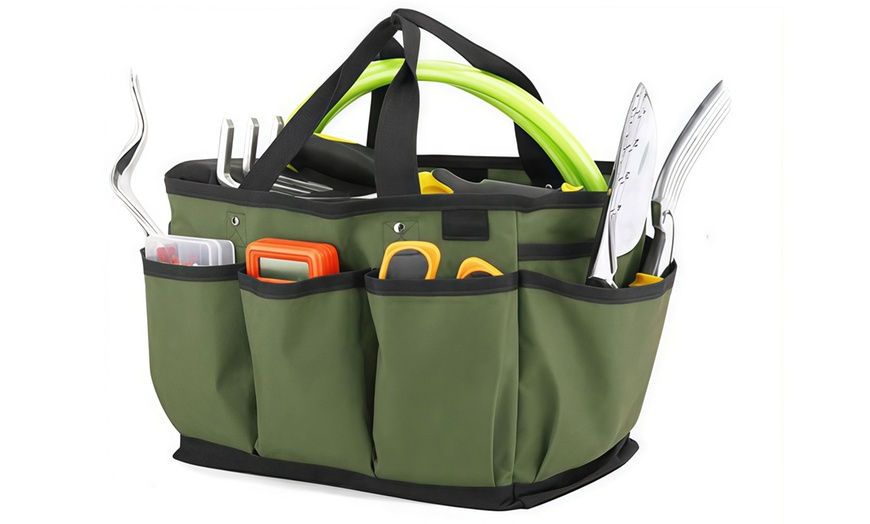 Image 3: 14 Inch Garden Tool Storage Bag and Home Organizer with Pockets