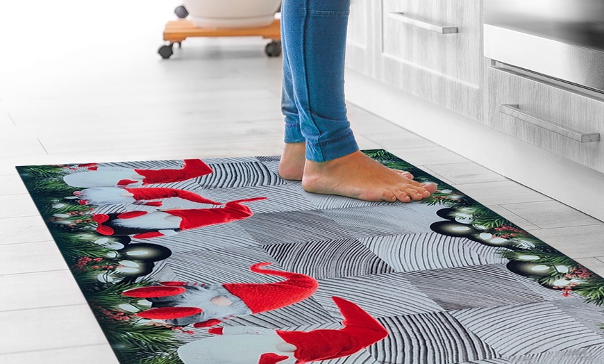 Image 24: Alfombra con diseño navideño rectangular