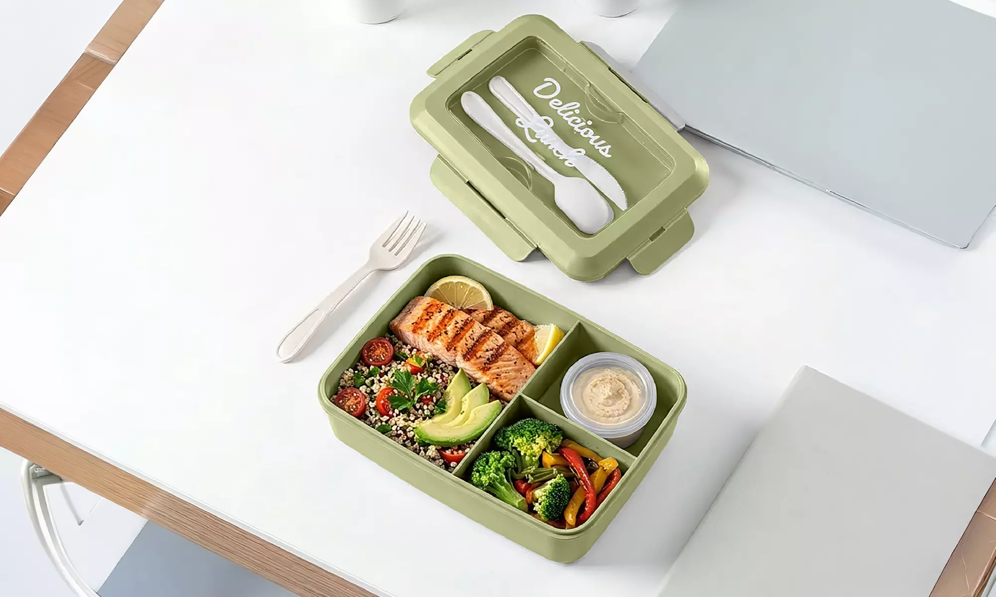 2-teiliges Lunchbox-Set 1300 ml mit Besteck
