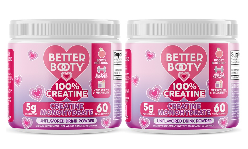 Image 2: 1, 2, or 4-Pack: Better Booty Creatine Powder for Women Unflavored Mix